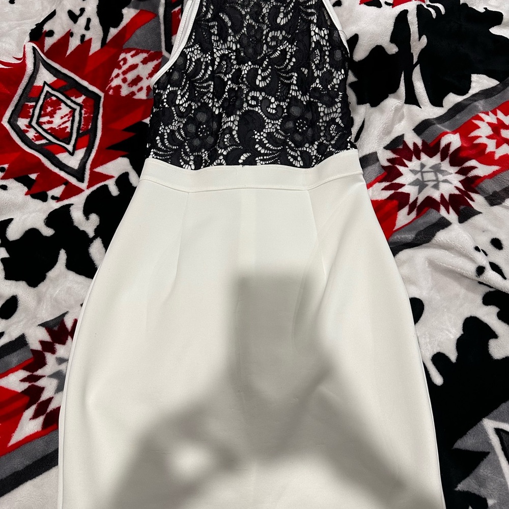 Sweet Storm Black Lace and White Dress